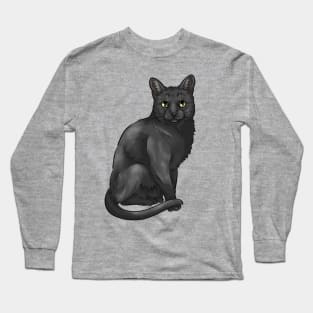 Cute Black Cat Long Sleeve T-Shirt